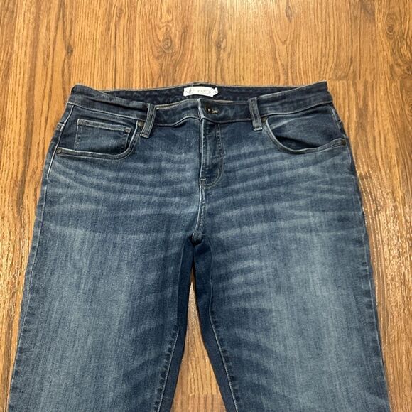 Carve Designs Jeans Womens 8 Blue Raw Frayed Hem Straight Leg Organic Cotton - Picture 2 of 8